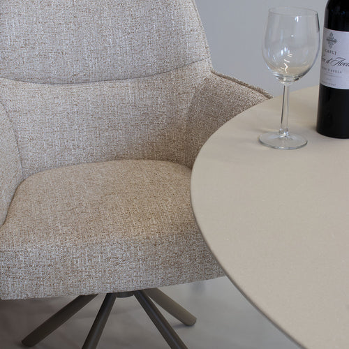 DÉJA Living Eetkamerstoel Zayn - Beige/Taupe - Draaibaar - Set van 2 - vtwonen shop