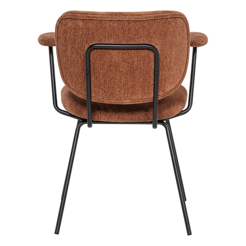WOOOD eetkamerstoel armleuning roestbruin Brint - Set Van 2 - 80x63x58
