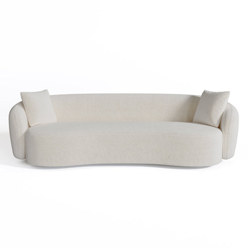 Sia Home - Sofa CELINE - fluweel met reliëf crème 210cm