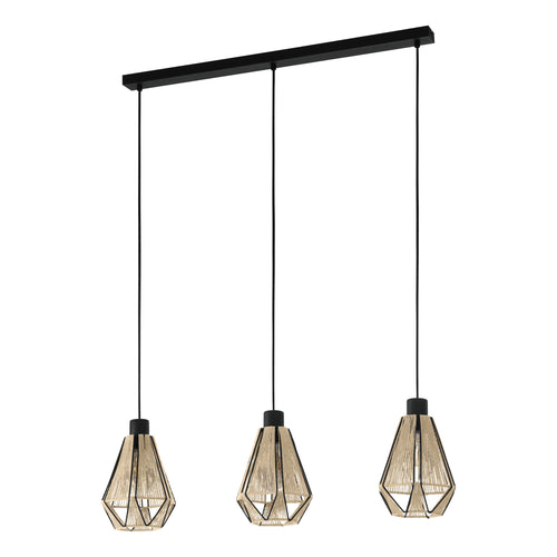 EGLO hanglamp Adwickle - e27 - 87 cm - zwart/bruin