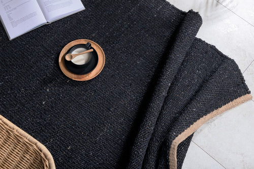 Rebellenclub Vloerkleed Yani - 240 x 170 cm - Zwart Jute - vtwonen shop