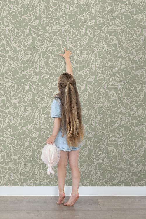 ESTAhome behang bladeren en bloemen mintgroen - 50 x 900 cm - 131372 - vtwonen shop