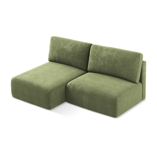 LaMiaSofa hoekbank links Ostia - chenille stof - groente - 210x149x79