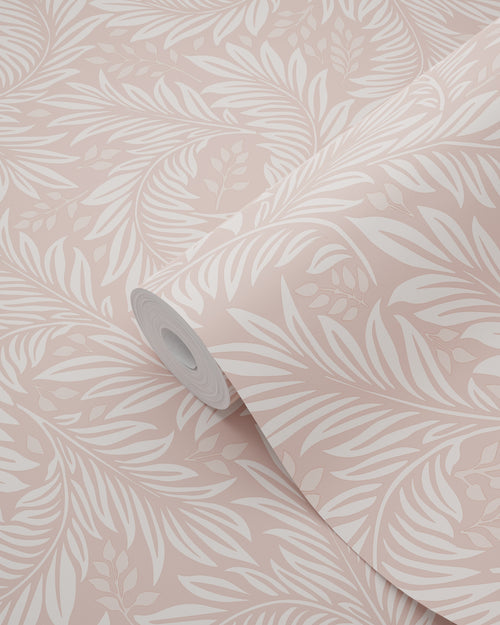 ESTAhome behang bladeren zacht roze - 50 x 900 cm - 131144 - vtwonen shop