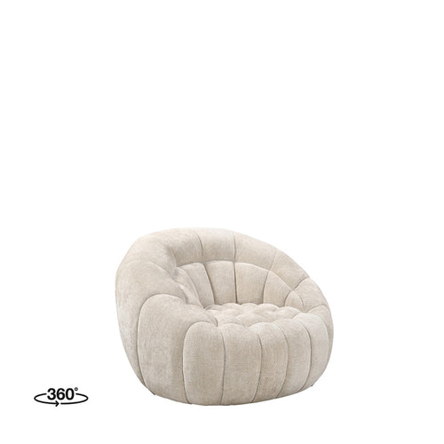 LABEL51 Fauteuil Cloud - Naturel Stof - Draaibaar