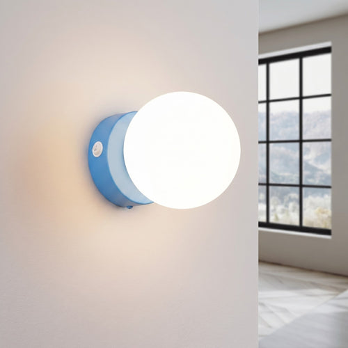 Sollux Lighting Wandlamp YOLI 1 lichtblauw met schakelaar - 12x14x12cm