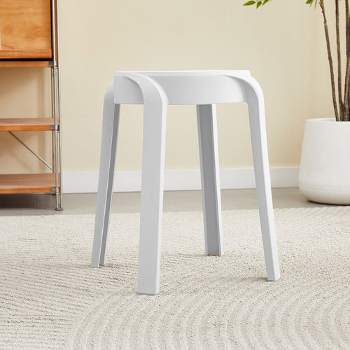 Home Deluxe | Kruk NIVO - Wit, set van 4 | Stapelbaar