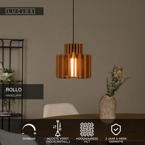 Lucide hanglamp ROLLO - 1xE27 - Terracotta