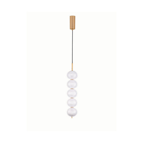 Nova Luce KLELIA Slanke hanglamp voor plafond, messing goud, Triac dimbaar, LED, 30W, 2482lm, 3000K