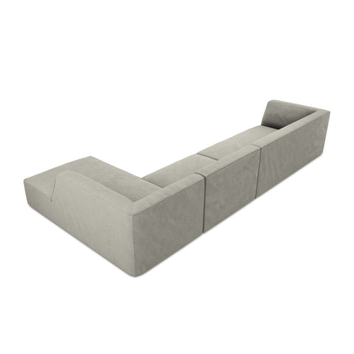 Cosmopolitan Design - Modulaire hoekbank rechts Siena 5-zits, ribfluwelen lichtgrijs - 180x366x69cm