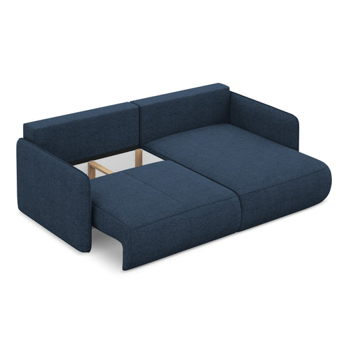 LaMiaSofa hoekbank rechts Palermo - chenille stof - koningsblauw - 207x148x86