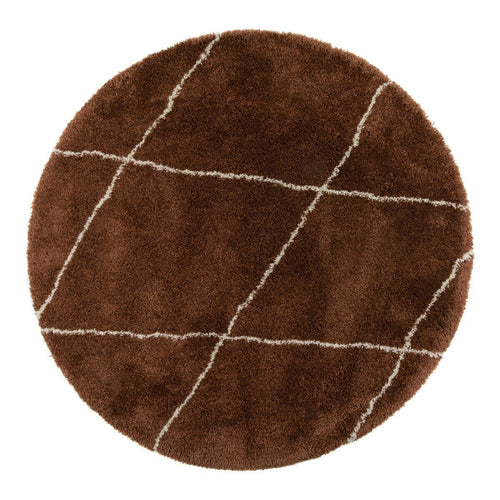 Interieur05 Berber vloerkleed rond hoogpolig Roest/Cream - scandinavisch - nea - 120 x 120 cm - vtwonen shop