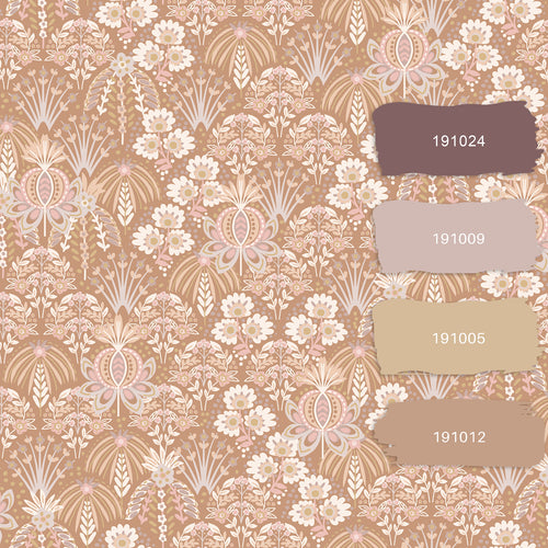 ESTAhome behang vintage bloemen in art nouveau stijl terracotta roze - 50 x 900 cm - 130971 - vtwonen shop