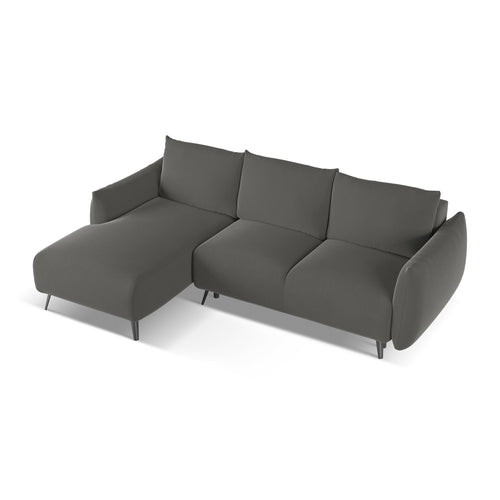 LaMiaSofa hoekbank links Genova - velours - staal - 242x162x86
