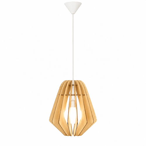 Bomerango Original S houten hanglamp small - met koordset wit - Ø 25 cm