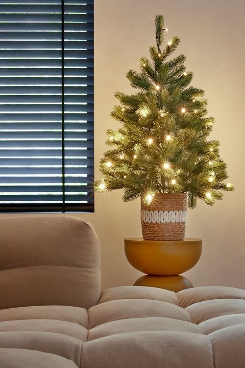 Black Box Trees Nagoya Kunstkerstboom in Pot met LED Verlichting - H90 x Ø55 cm - Groen