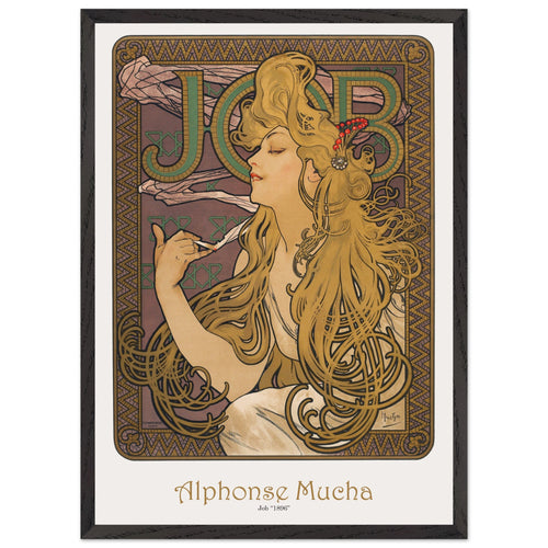 Artfulprints Poster met Lijst Alphonse Mucha - Job   - 50x70 cm - Bruin