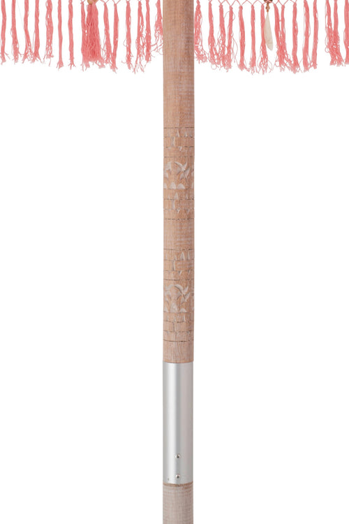J-Line parasol Bobbi - hout/katoen - lichtroze