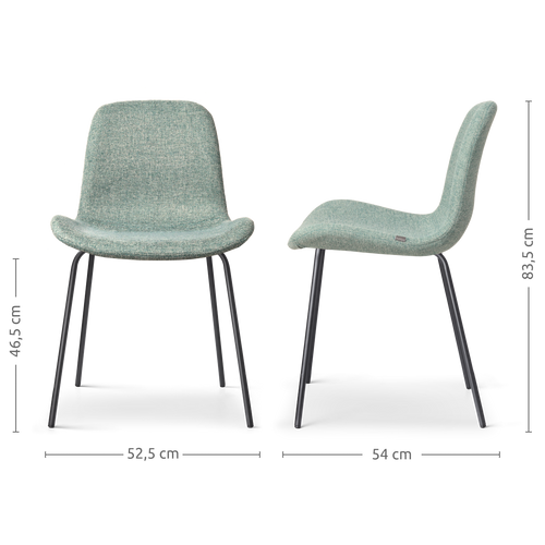 Nolon Nora-Fé Eetkamerstoel Zacht Groen - Stof - Zwarte Ptoen - vtwonen shop