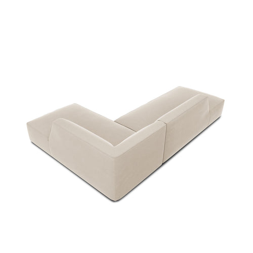 Cosmopolitan Design - Modulaire hoekbank rechts Siena 4-zits, flueel beige - 180x273x69cm