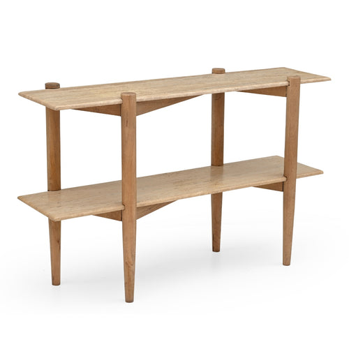 DÉJA Living Sidetable Aline - Travertin - Naturel - 120cm - vtwonen shop