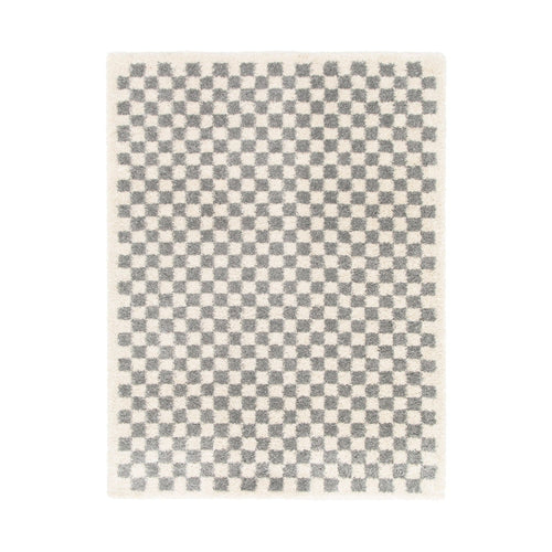 AFK Living vloerkleed Checkers - shaggy - grijs - 120 x 170 cm