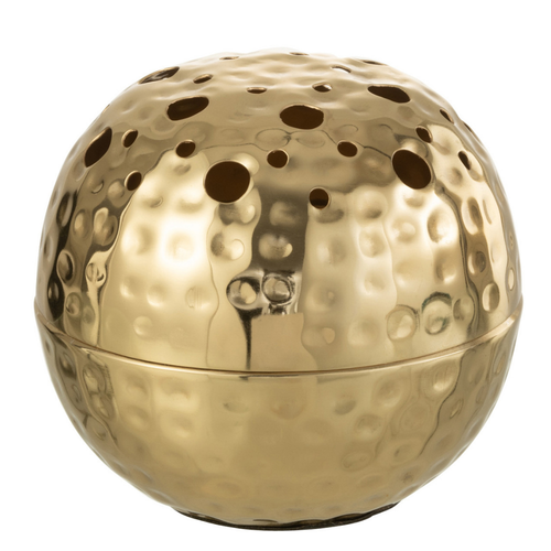 J-Line vaas Ball Met Gaten - metaal - goud - small - Ø 15 cm - vtwonen shop
