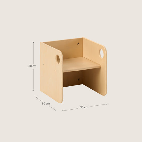 Petite Amélie Houten kindertafel met 2 stoeltjes Ellipse – Naturel – Montessori-geïnspireerd - Kindvriendelijk & Ruimtebesparend - vtwonen shop