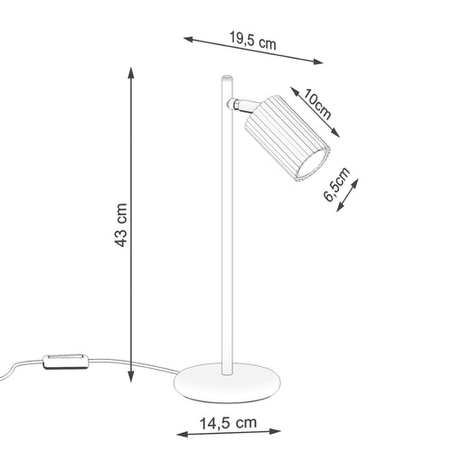 Sollux Lighting Tafellamp KARBON zwart - 14,5x19,5x43cm