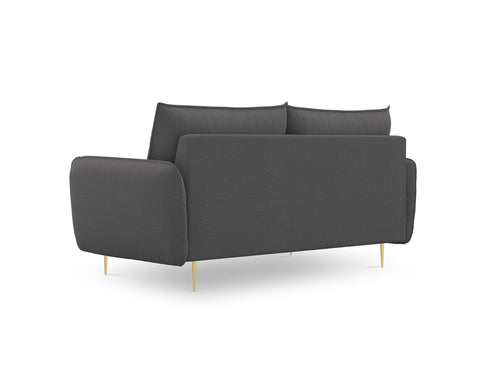 Cosmopolitan Design Bank Vienna 2-zits, structurele stof, donkergrijs - 92x160x95cm