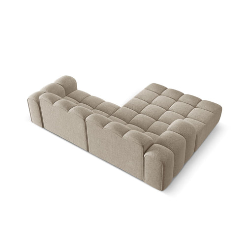 Cosmopolitan Design - Linker hoekbank Treno 3-zits, chenille donkerbeige - 184x240x70cm