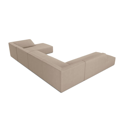 Cosmopolitan Design - Panoramische hoekbank links Siena 7-zits, structurele stof donkerbeige - 273x366x69cm