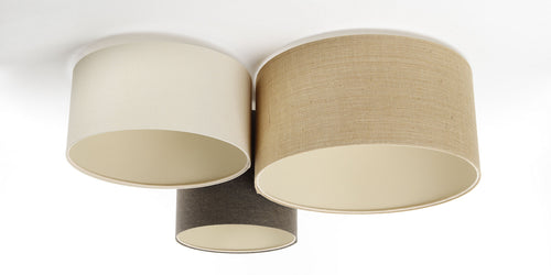 bpskoncept plafondlamp Trivo - crème stof - jute - Ø 50 cm