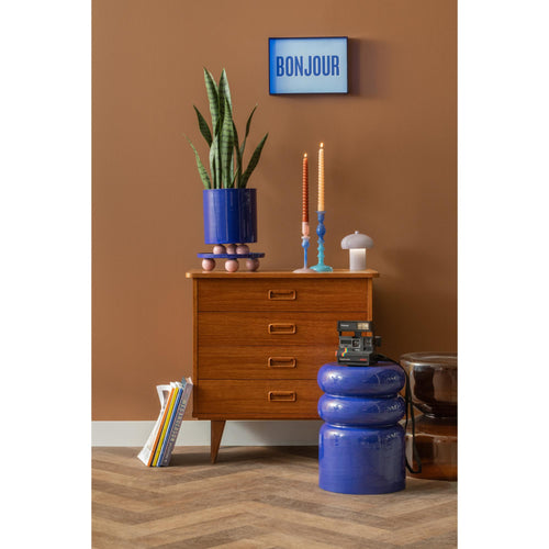 Present Time wanddecoratie Bonjour Medium - blauw - 3x31x22cm - vtwonen shop