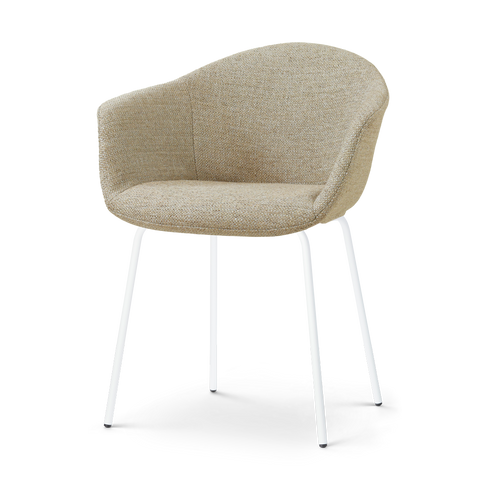 Nolon Nora-Otis eetkamerstoel taupe melange - wit onderstel - vtwonen shop