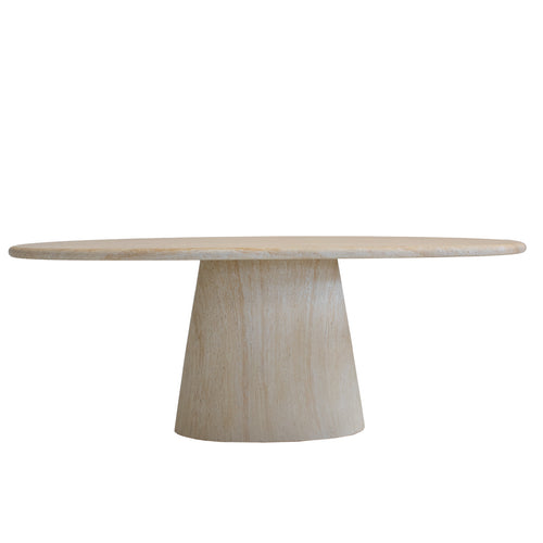 DÉJA Living Tuintafel Brunn - Travertin - Ovaal - 240x100x76cm - vtwonen shop