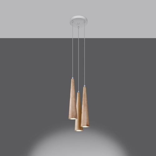 Sollux Lighting Hanglamp SULA 3P naturel hout - 20x20x120cm