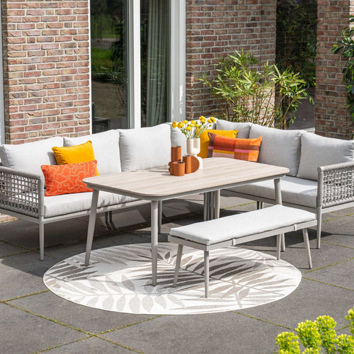 Garden Impressionslounge dining tafel Lagan 160x90 cm - taupe-light teak vironwood