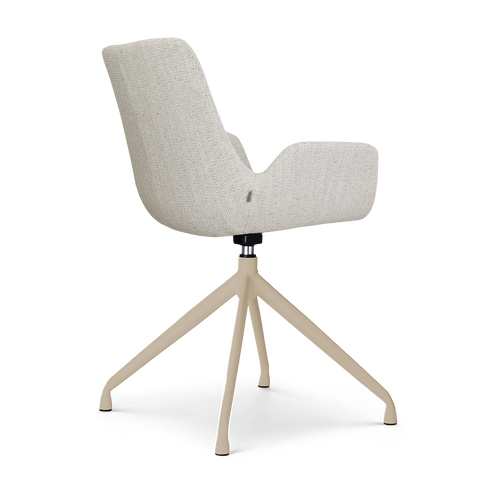 Nolon Nola-Eef draaibare eetkamerstoel beige gemêleerd beige onderstel