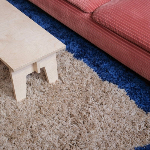 Interieur05 vloerkleed Pilo - hoogpolig - beige/blauw - 160 x 230 cm