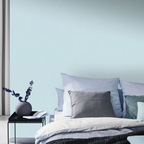 Erismann behang linnenstructuur turquoise - 53 cm x 10.05 m - 661396 - vtwonen shop