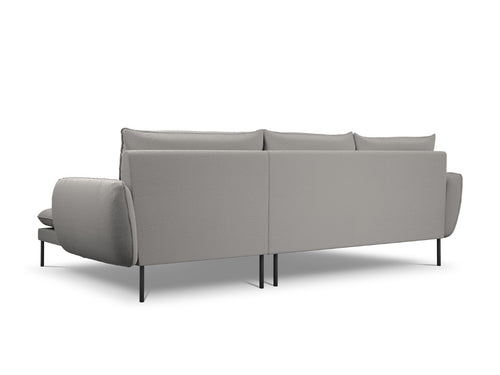 Cosmopolitan Design rechter hoekbank Vienna 5-zits, boucle, grijs - 170x255x95cm
