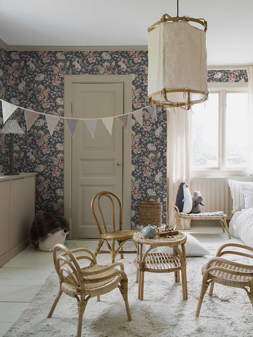 Borastapeter behang vintage bosdieren vergrijsd blauw - 53 cm x 10.05 m - 660616 - vtwonen shop