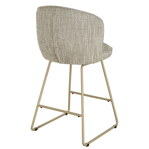 Giga Meubel Barstoel Teske Taupe – Stof en Metaal – Zithoogte 67 cm - Set van 2