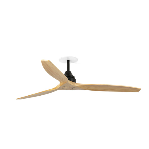 Faro Alo  Alo inbouw plafondventilator 152 cm, matzwart, grenenhouten bladen