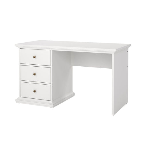 CALICOSY - Bureau met 3 lades SOFIA - Wit - 73,9x130x61,6 cm