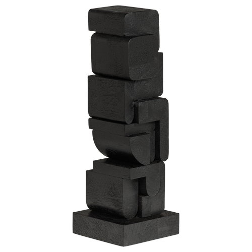 WOOOD sculptuur ornament Isan - Hout - Zwart - 53x18x18