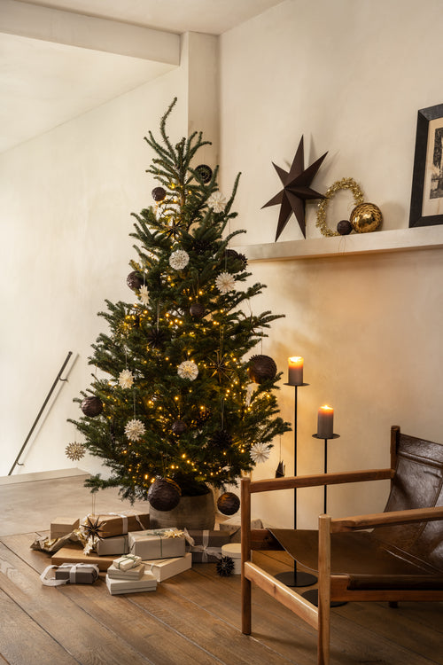 vtwonen - Kerststerren - Papier - Donkerbruin - 10 cm - Set van 9
