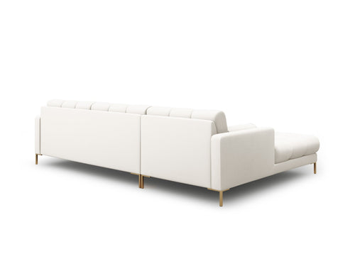 Cosmopolitan Design linker hoekbank Bali 5-zits, structurele stof, lichtbeige - 185x293x75cm