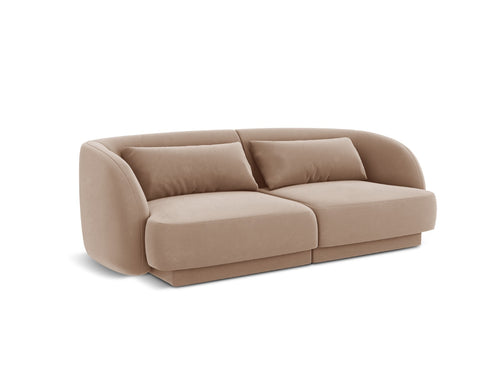 Cosmopolitan Design Bank Tulum 2-zits, flueel, beige - 90x180x70cm